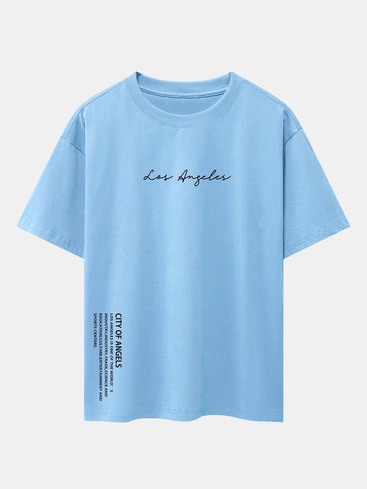 Los Angeles Print Drop Shoulder Oversize T-Shirt