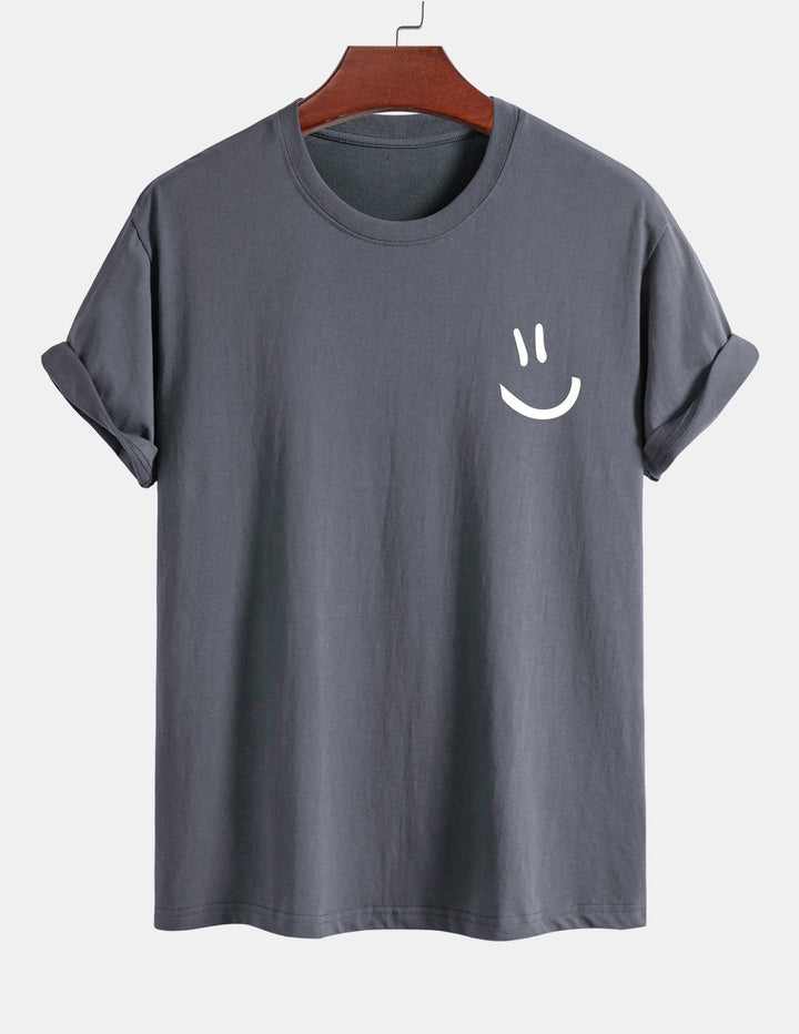 Regular Fit Smiley Face Print Katoenen T-Shirt