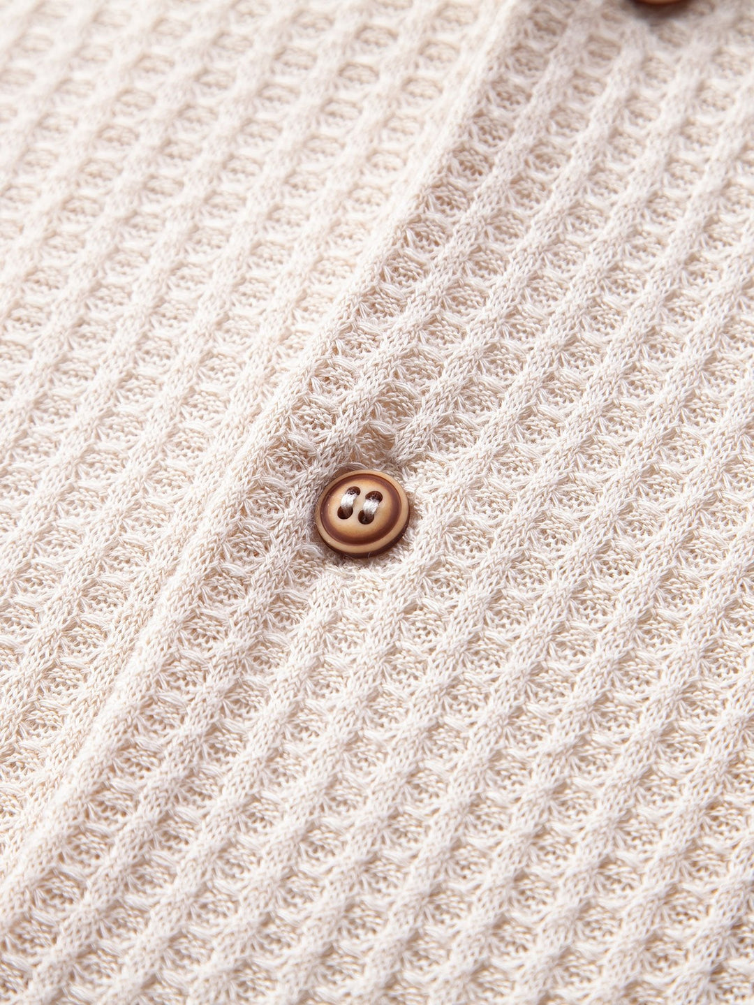 Korte Mouwen Gebreide Wafel Cubaanse Shirt