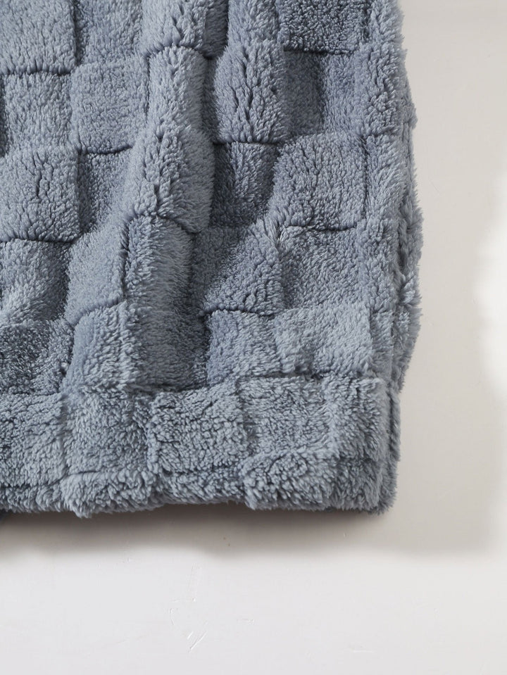 Relaxed Fit Checkerboard Teddy Hoodie