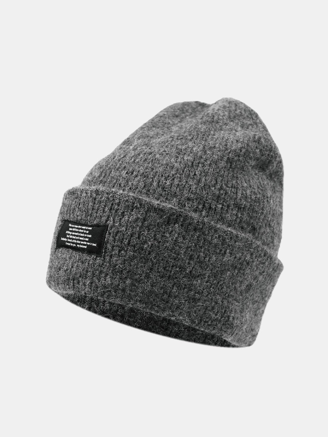 Casual Slogan Patch Knit Beanie Hat