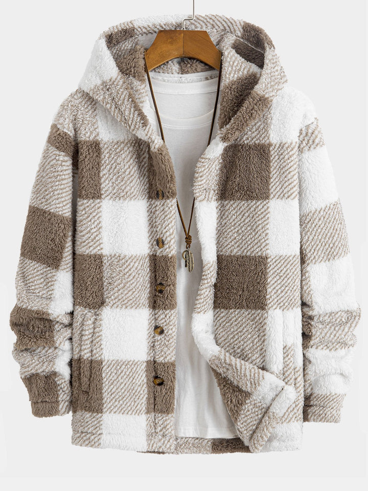 Checkered Teddy Fleece Jacket