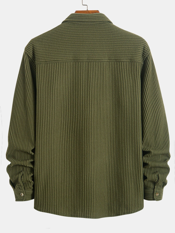 Dubbele Pocket Waffle Knopshirt