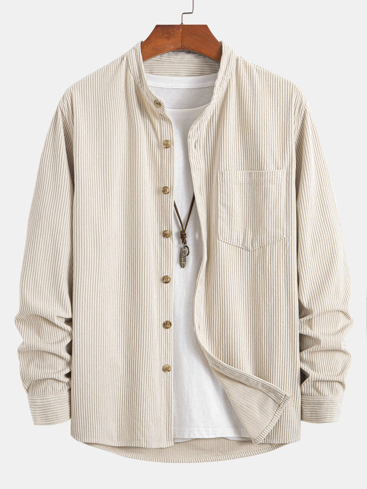 Corduroy Staande Kraag Shirt