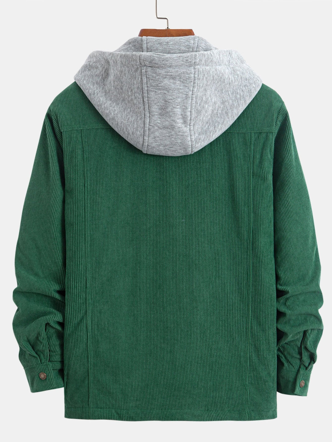 Gevoerde Corduroy Gewatteerde Jas met Kap