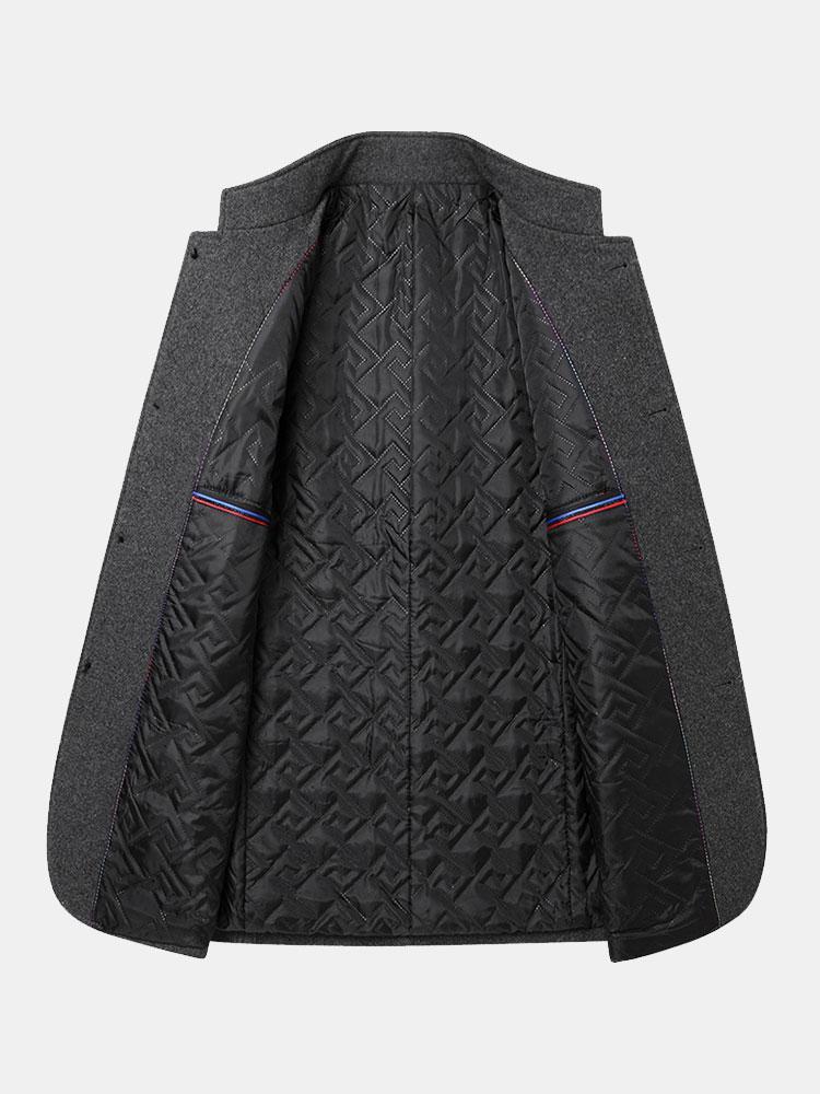 Staande Kraag Wol Gemengde Blazer