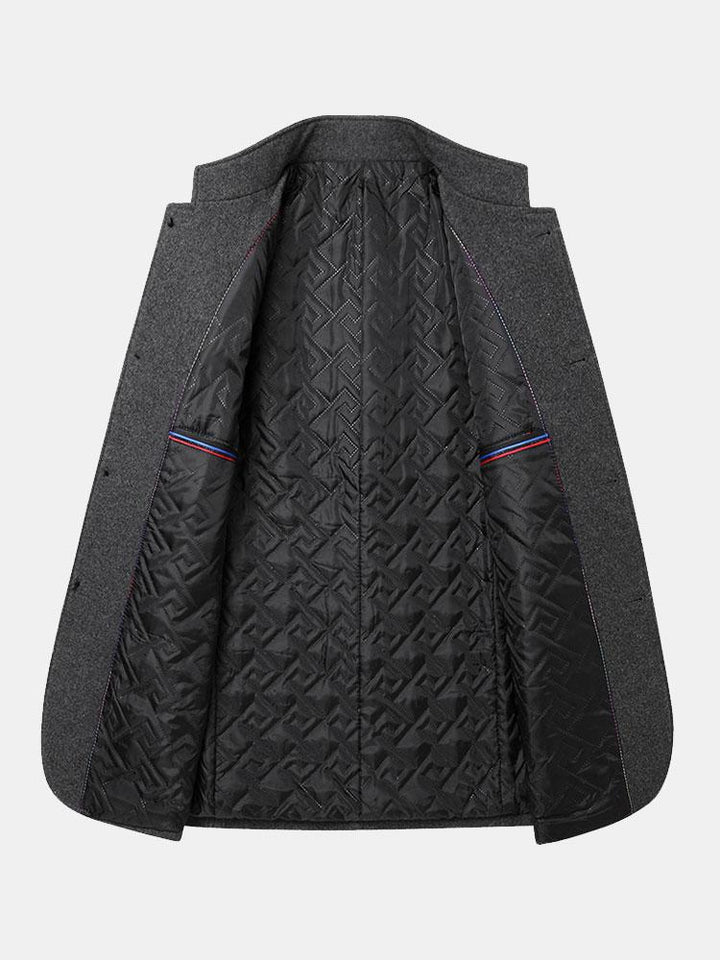 Staande Kraag Wol Gemengde Blazer