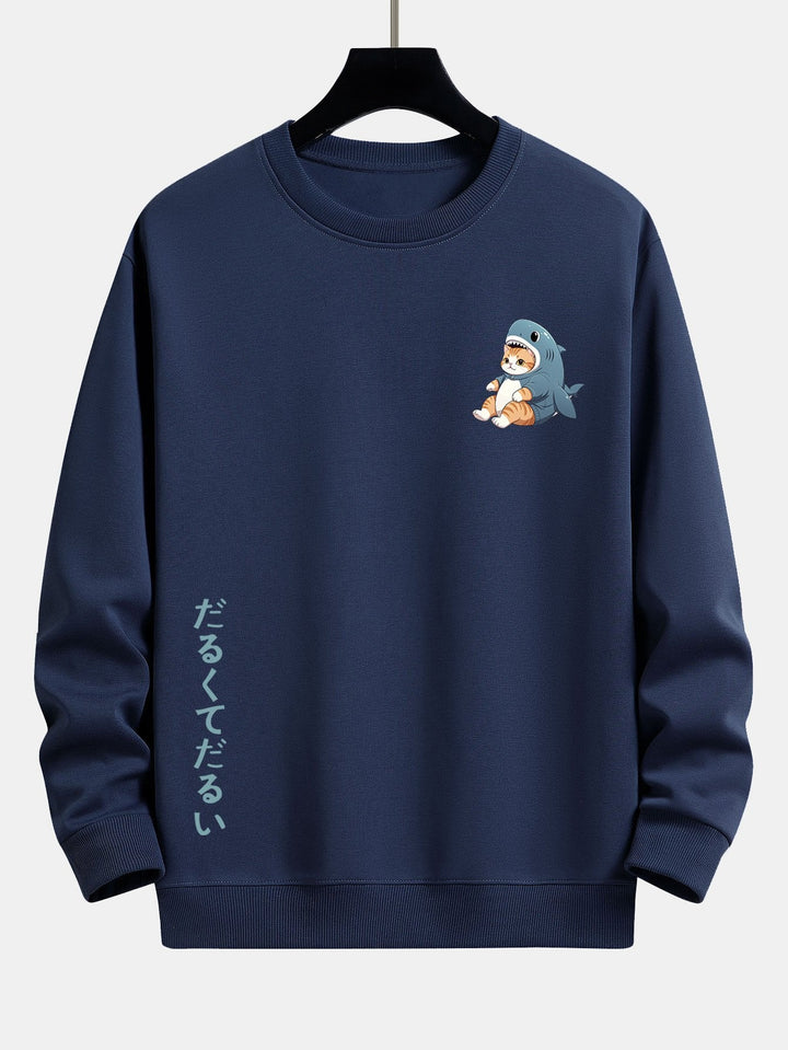 Kat In Haai Kostuum Print Relax Fit Sweatshirt