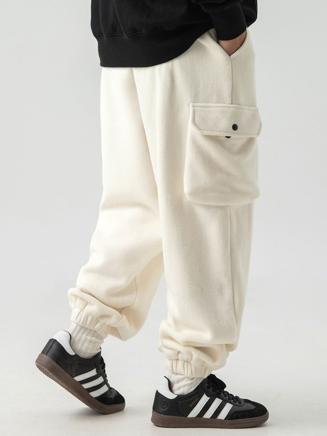 Polar Fleece Cargo Jogging Pants