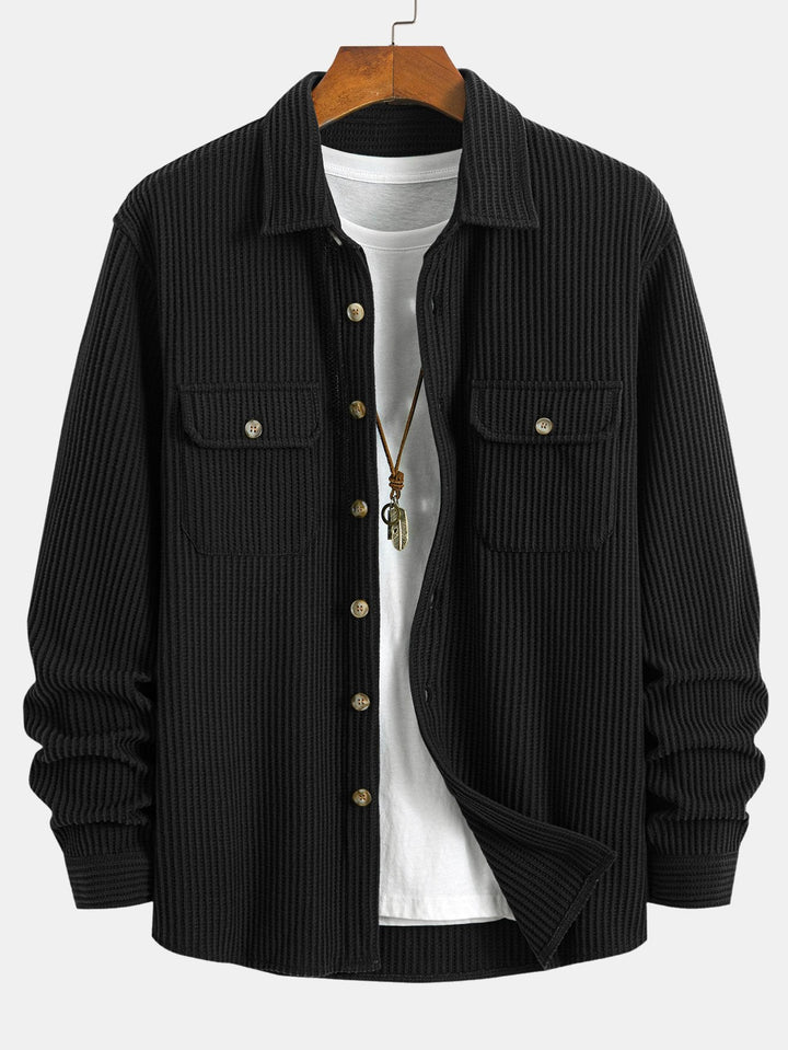 Dubbele Pocket Waffle Knopshirt