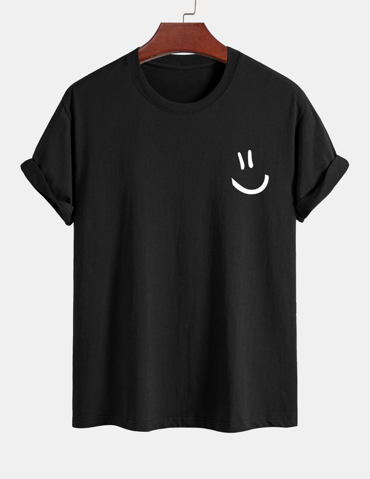 Regular Fit Smiley Face Print Katoenen T-Shirt