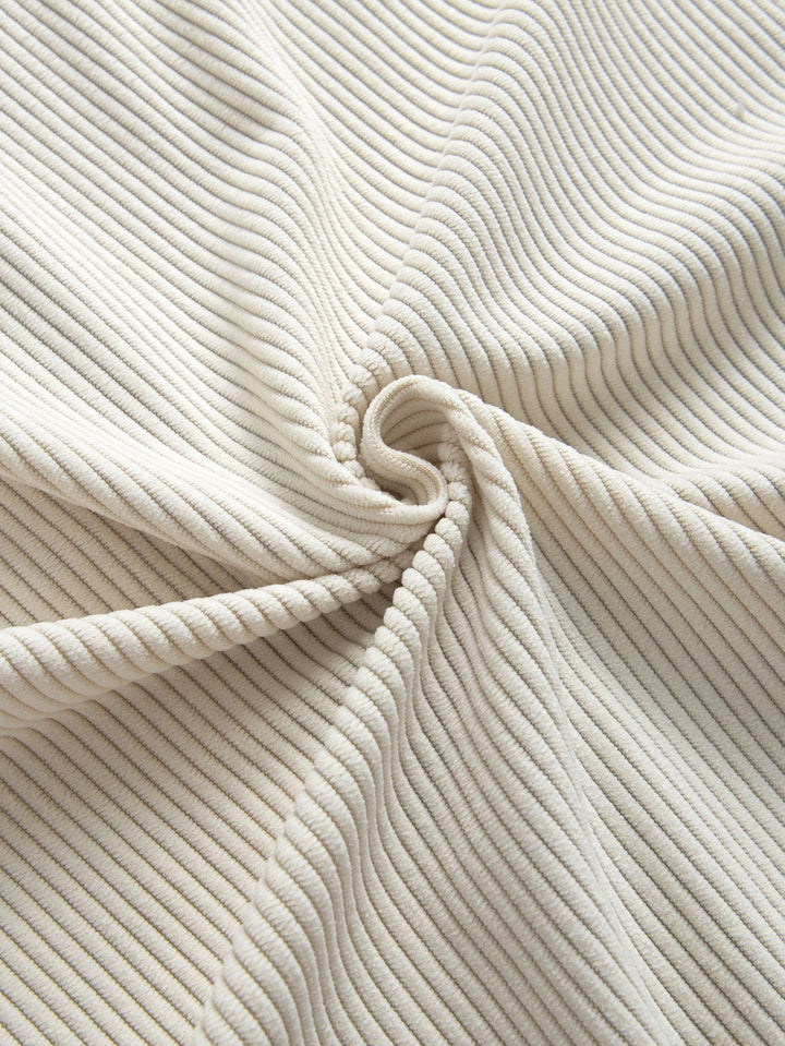 Lange Mouwen Corduroy Cubaanse Kraag Shirt