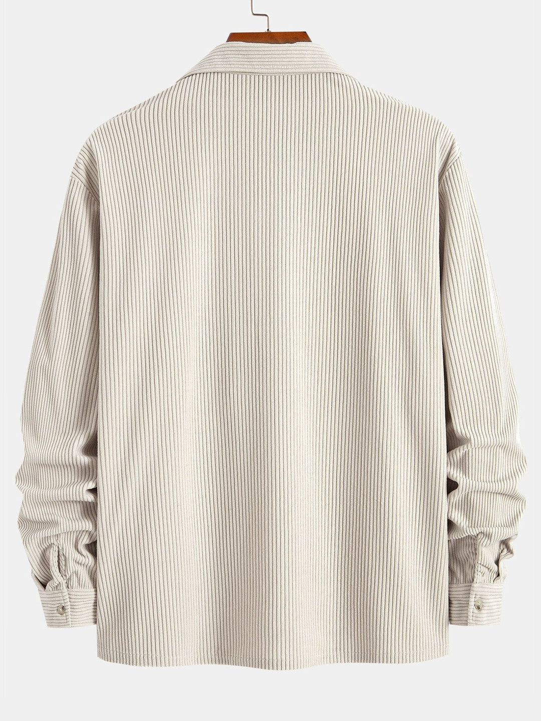 Lange Mouwen Corduroy Cubaanse Kraag Shirt