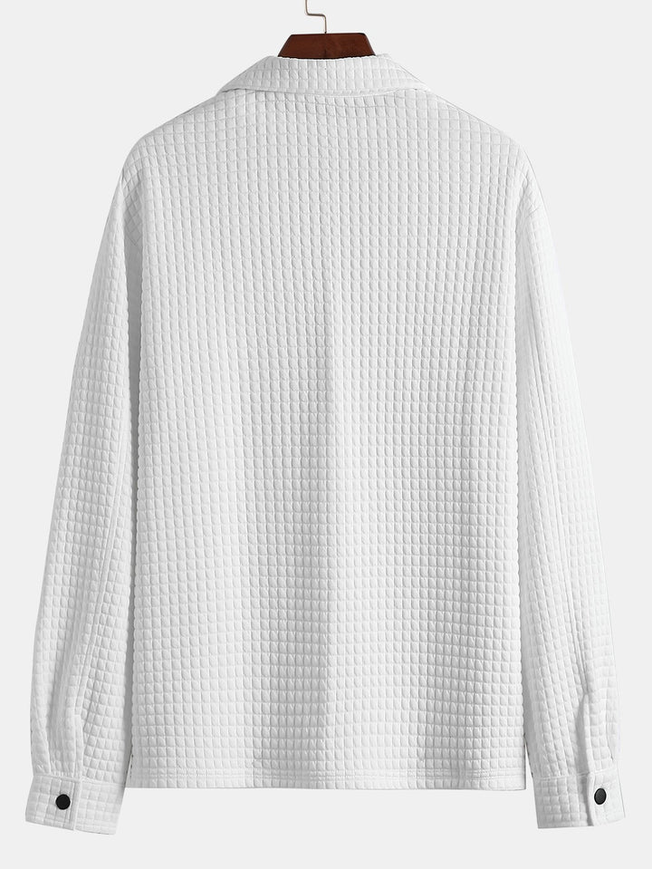 Gequilt Wafel Jacquard Overhemd