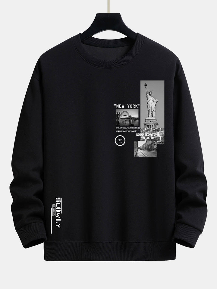 New York Architectuur Print Relax Fit Sweatshirt