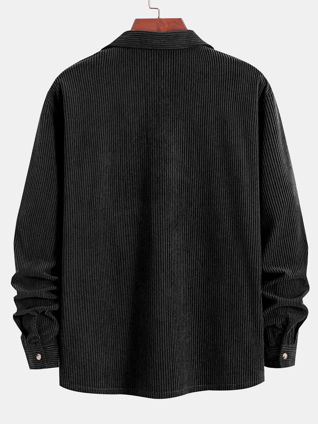 Lange Mouwen Corduroy Cubaanse Kraag Shirt