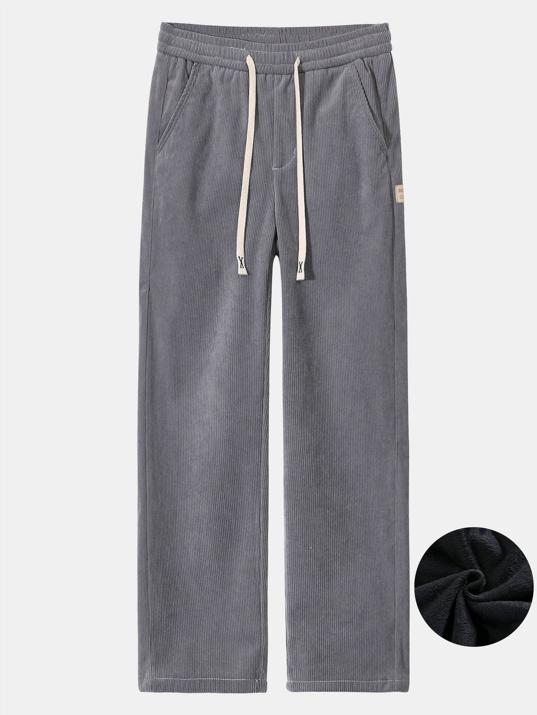 Polar Fleece Lined Straight Corduroy Pants