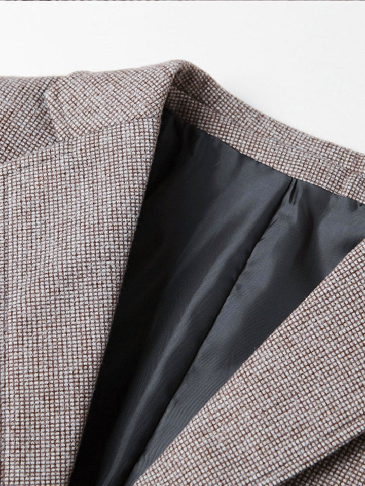 Wol Look Fijn Ruit Blazer