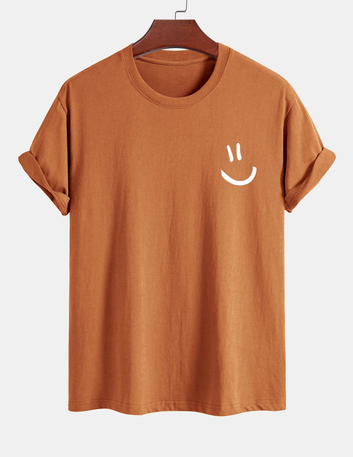 Regular Fit Smiley Face Print Katoenen T-Shirt