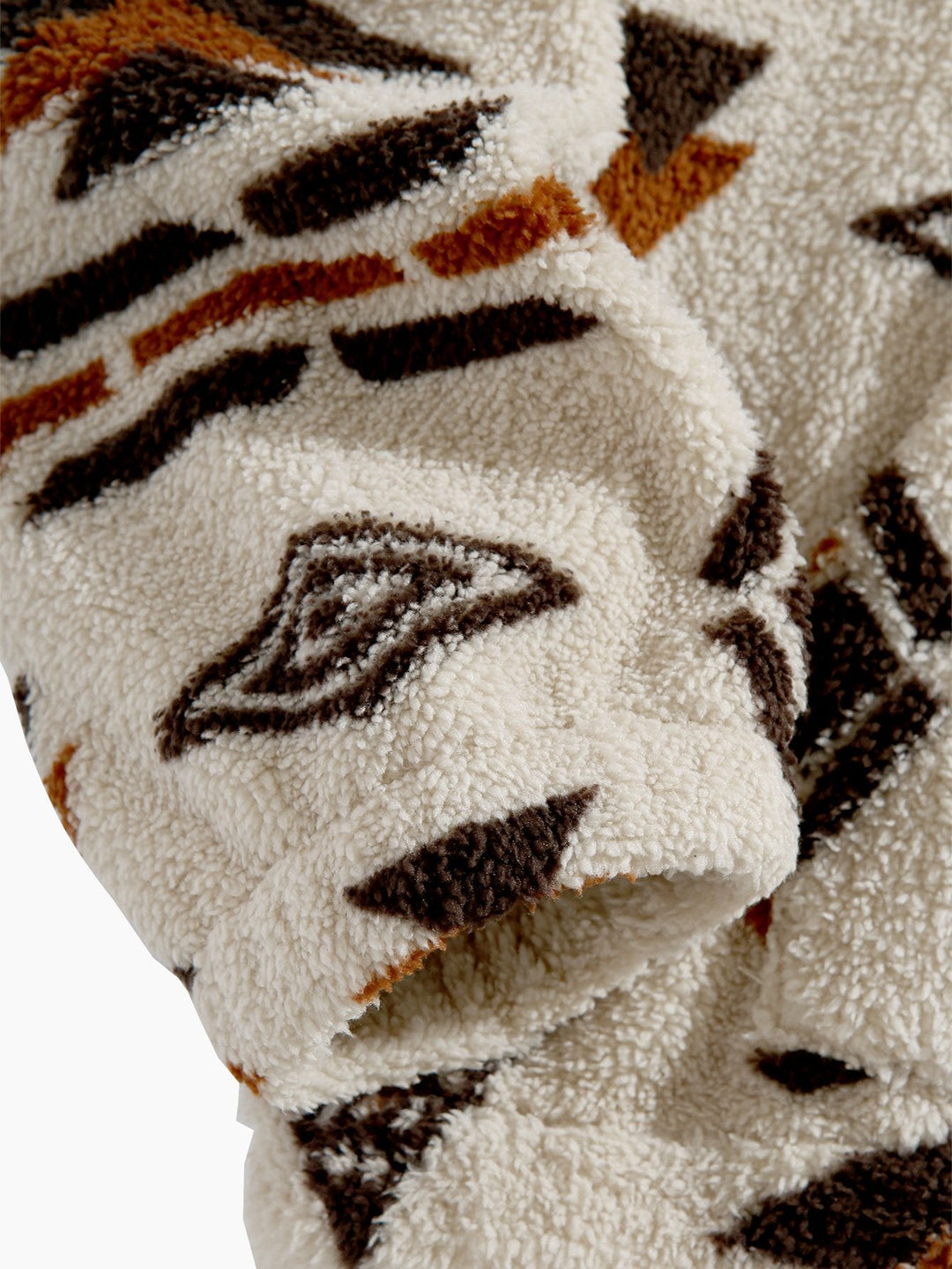 Quarter Zip Aztec Print Teddy Sweatshirt