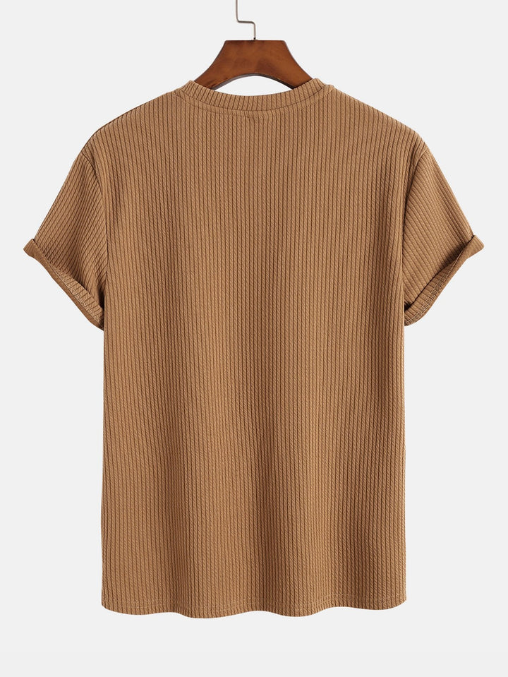 Muscle Fit Geribbelde T-Shirt