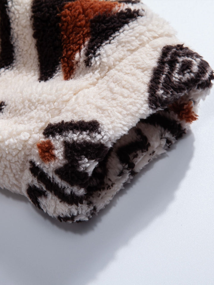 Azteekse Print Teddy Hoodie