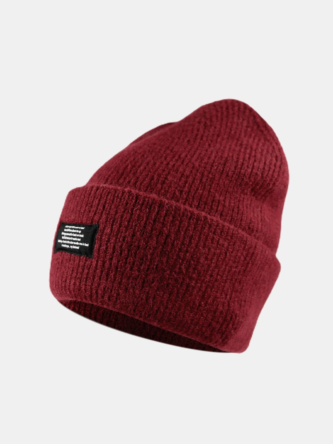 Casual Slogan Patch Knit Beanie Hat