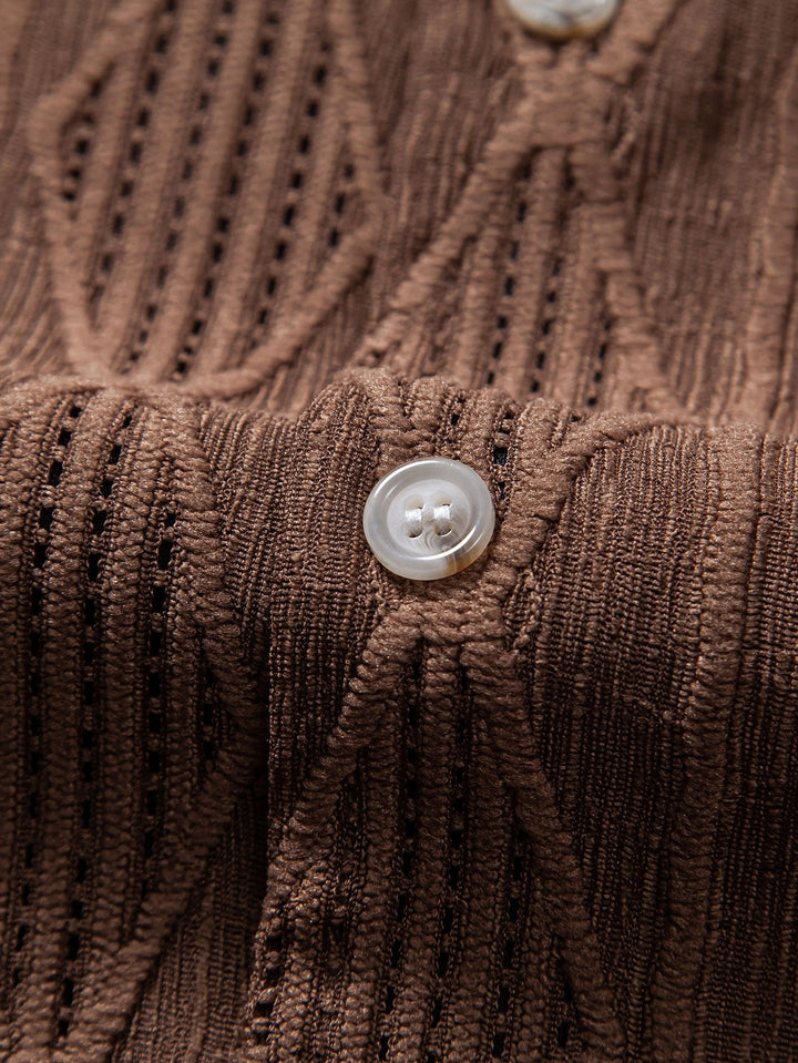 Geometrisch Jacquard Cubaanse Shirt