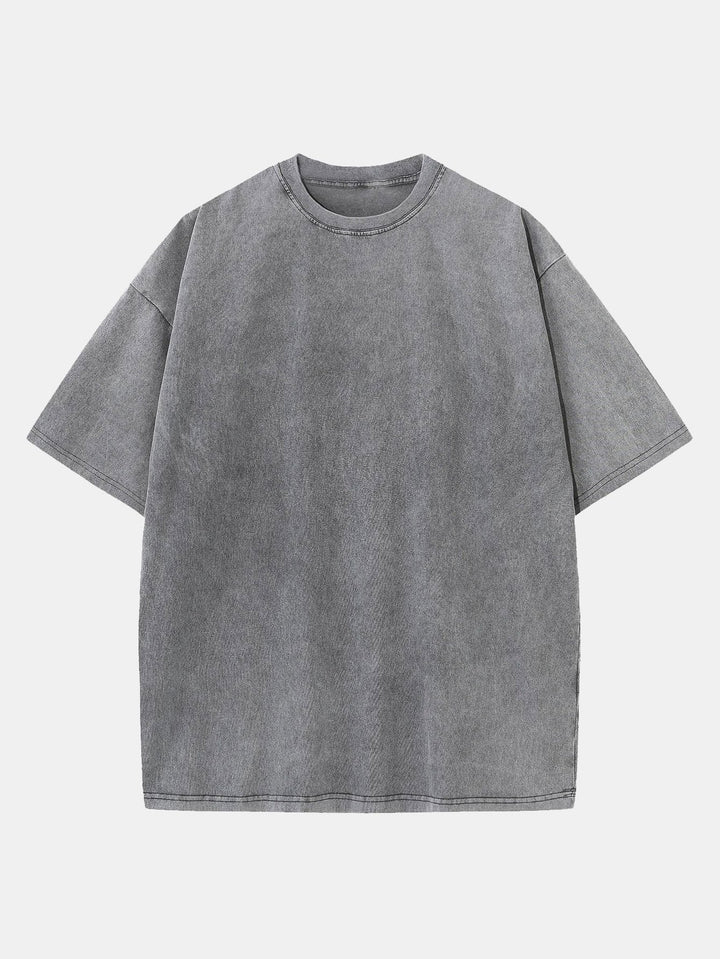 Gewassen Versleten Drop Shoulder T-Shirt