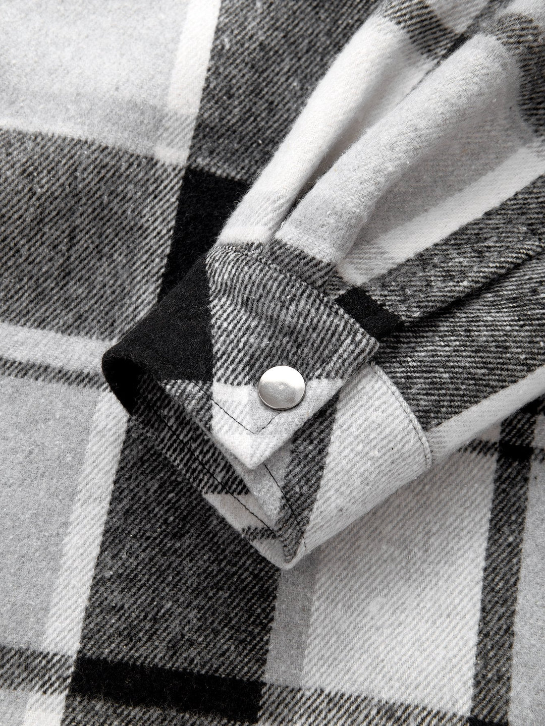 Teddy Gevoerde Flanellen Geruite Hoodie Shirt