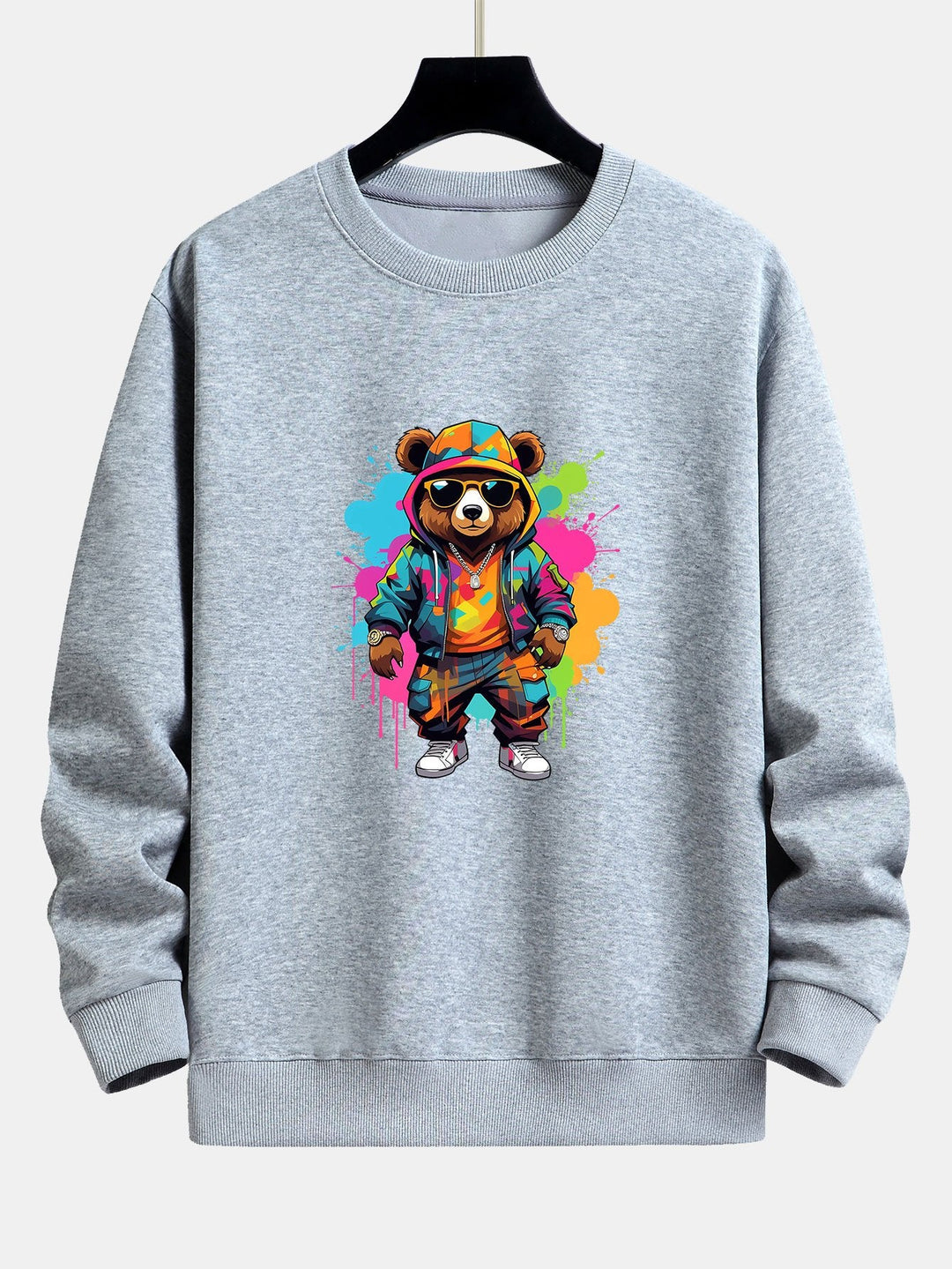 Splash Kleurrijke Beer Print Relax Fit Sweatshirt
