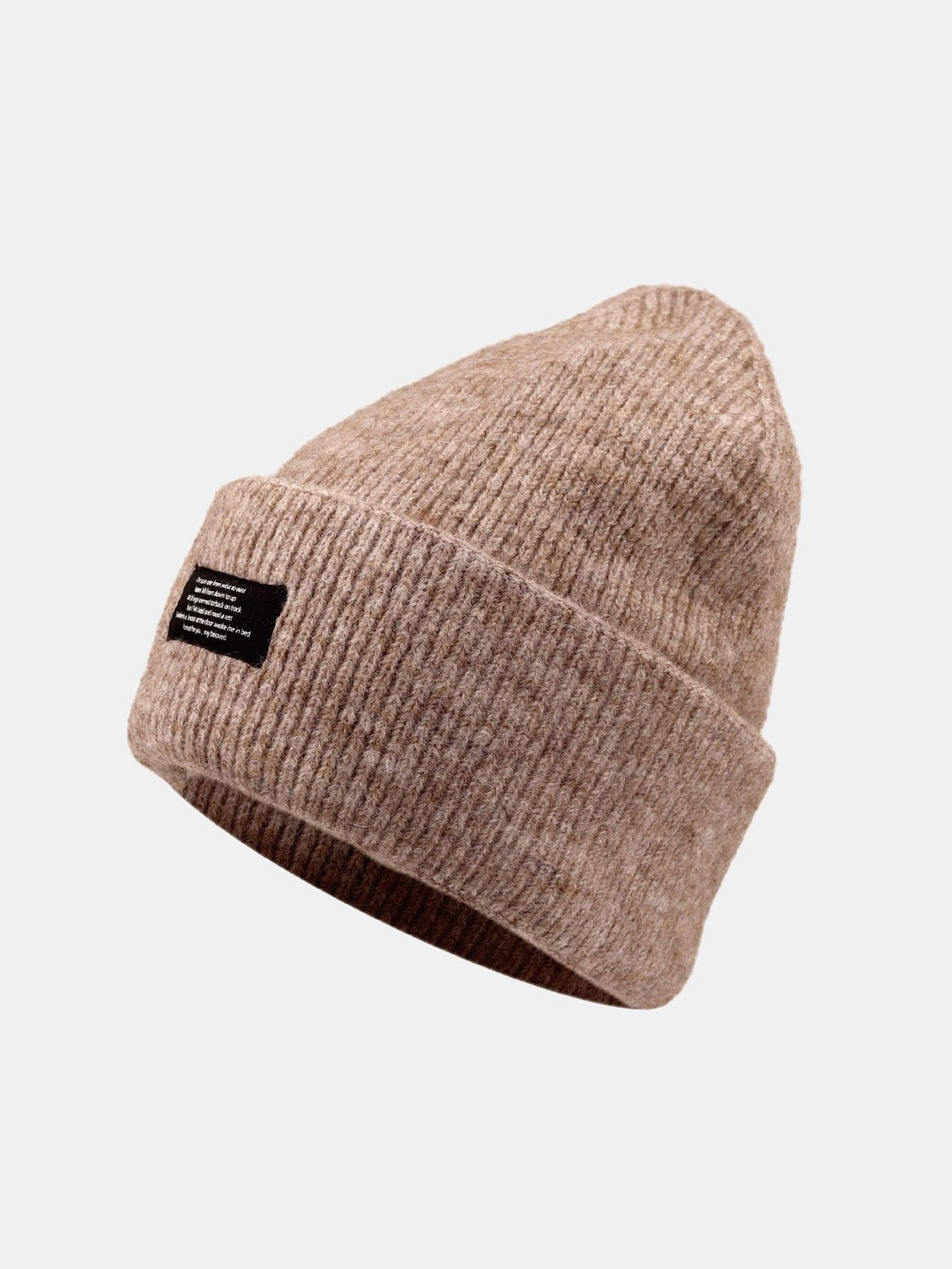 Casual Slogan Patch Knit Beanie Hat