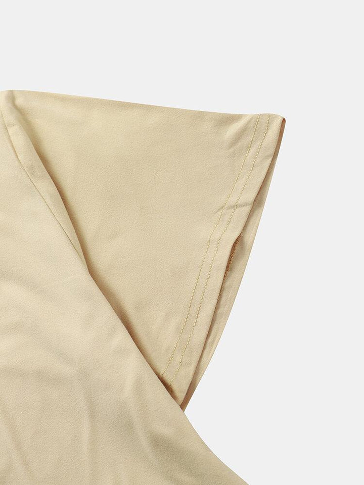 Solid Kleur Arc Hem T-Shirt