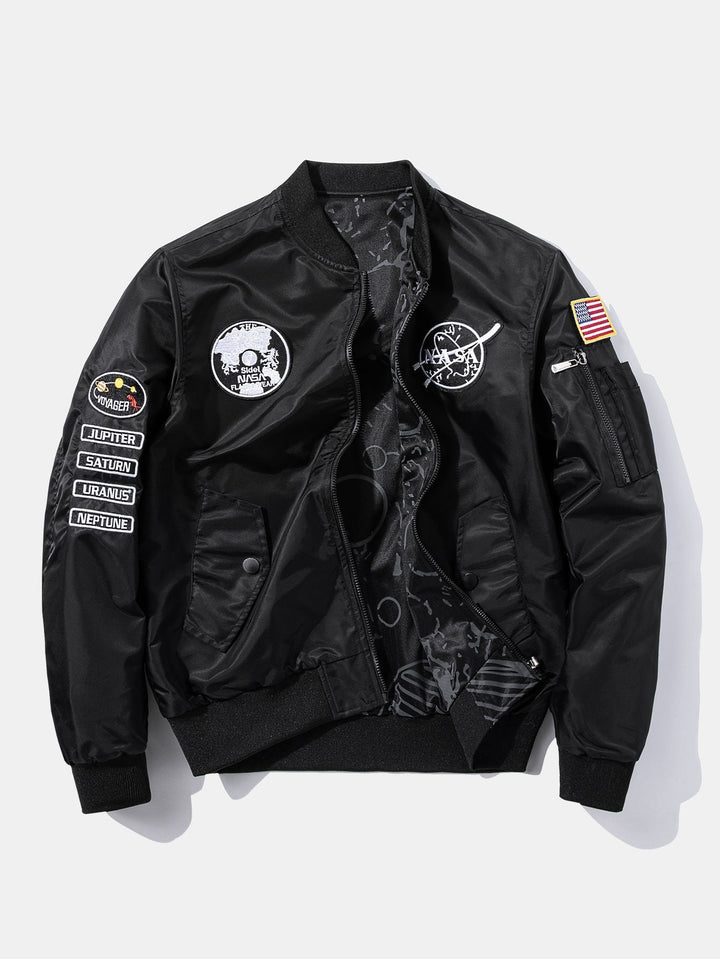 Reversible NASA Geborduurde Patch Bomberjack