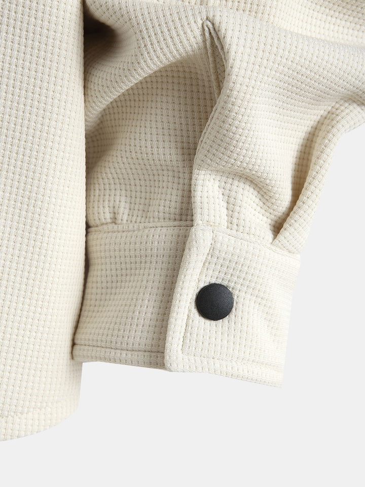 Waffle Hoody Fleece Lined Shirt