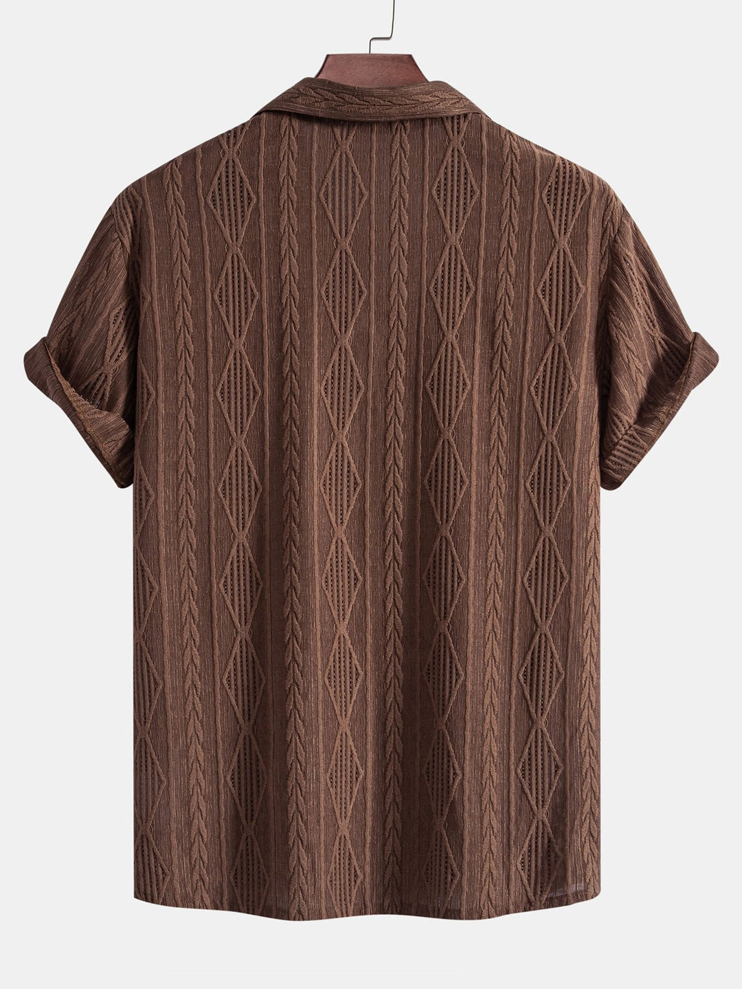 Geometrisch Jacquard Cubaanse Shirt