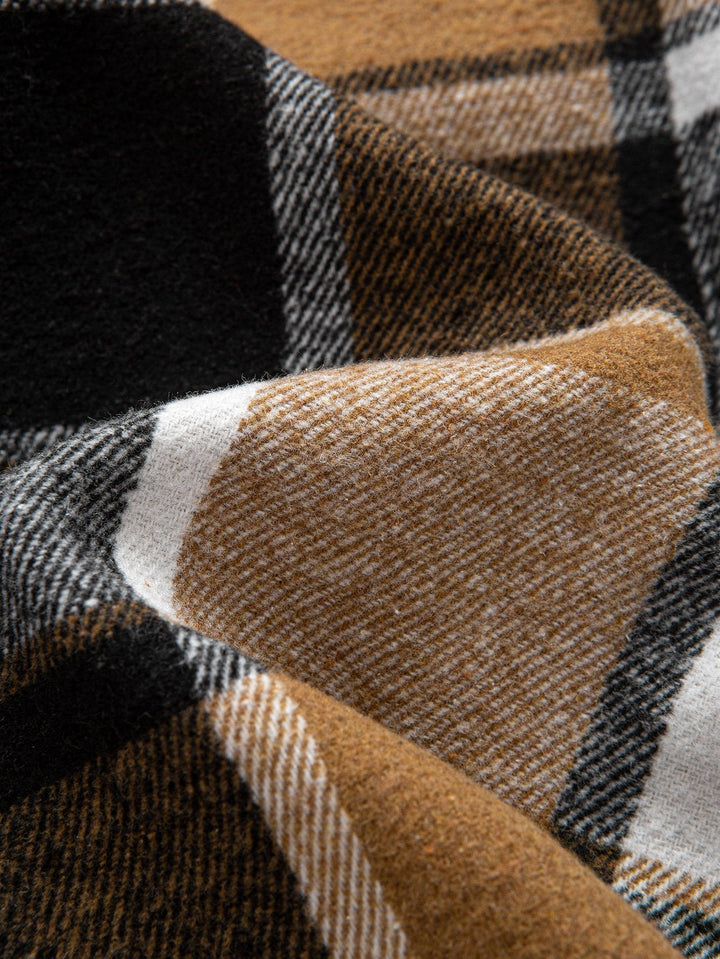 Teddy Gevoerde Flanellen Geruite Hoodie Shirt