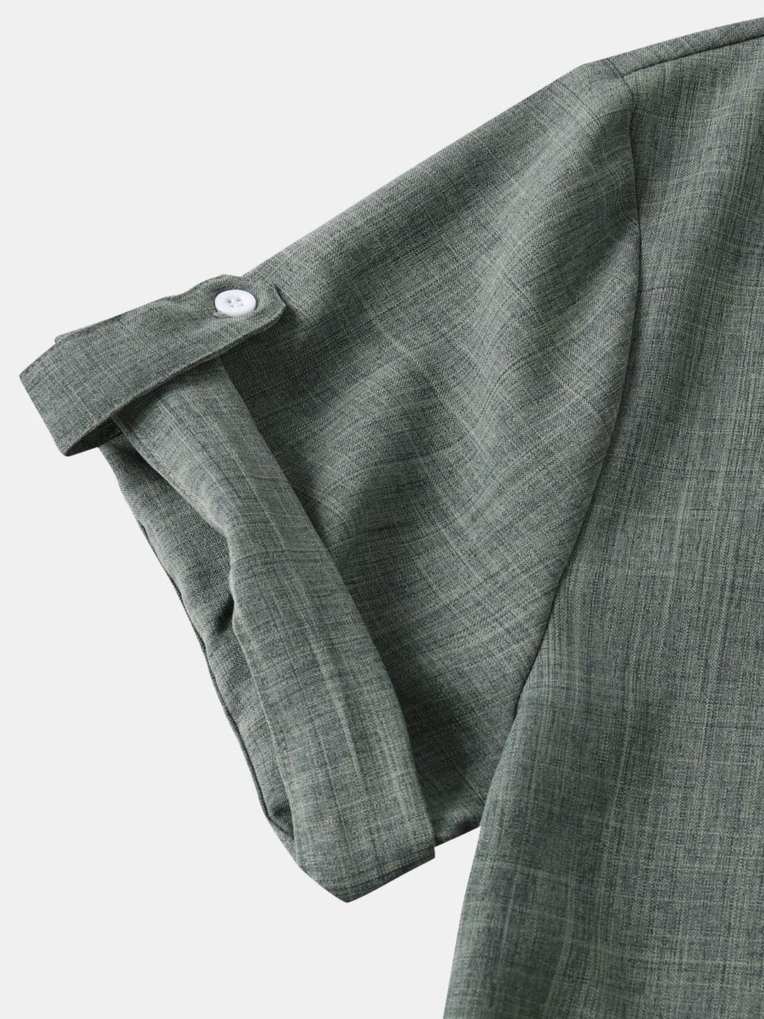 Korte Mouwen Linnen Look Henley Shirt