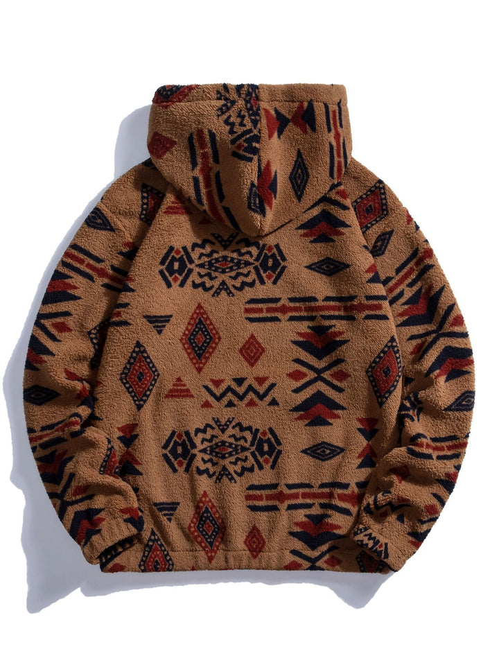 Azteekse Print Teddy Hoodie