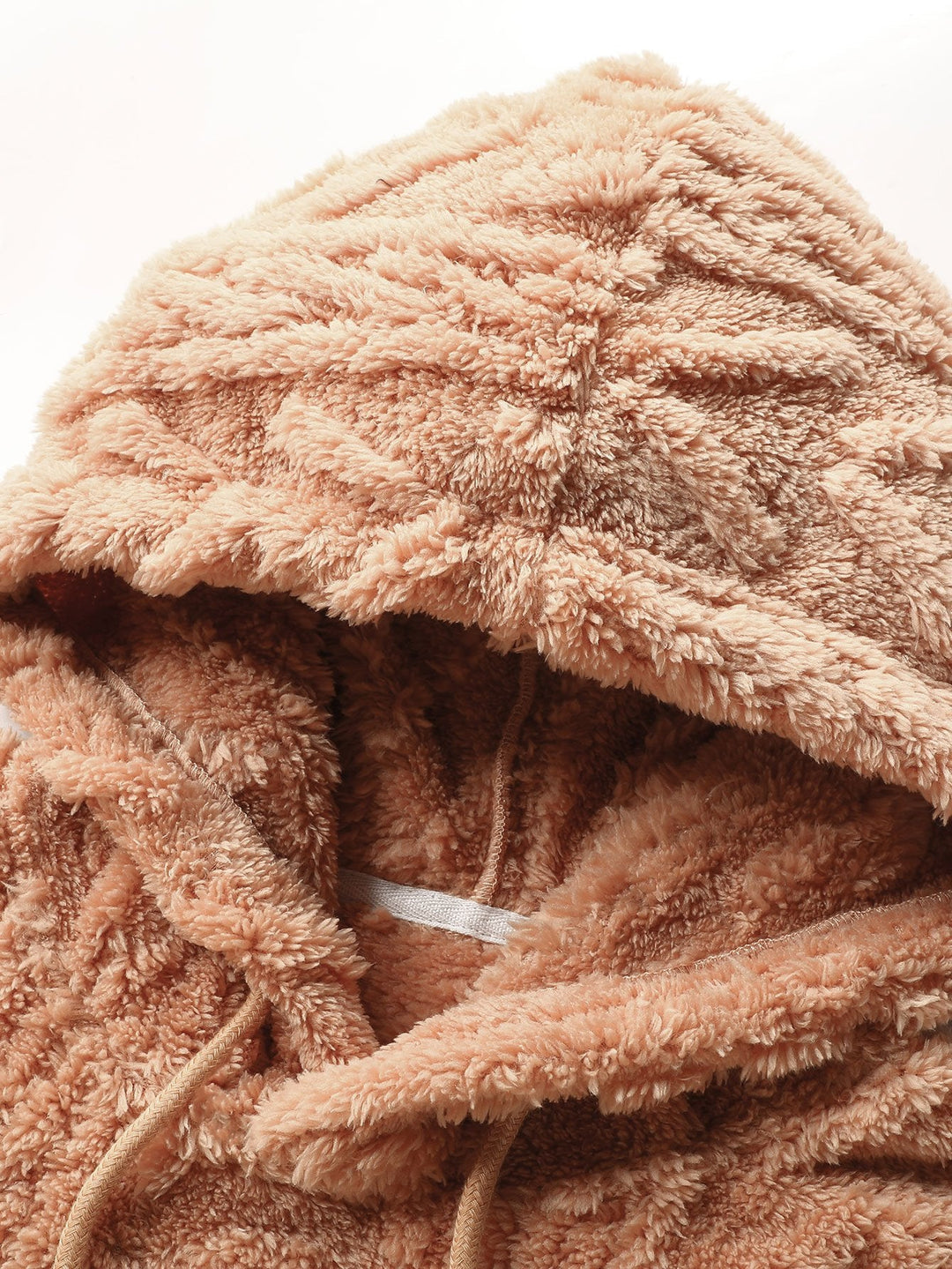 Geometric Jacquard Teddy Hoodie