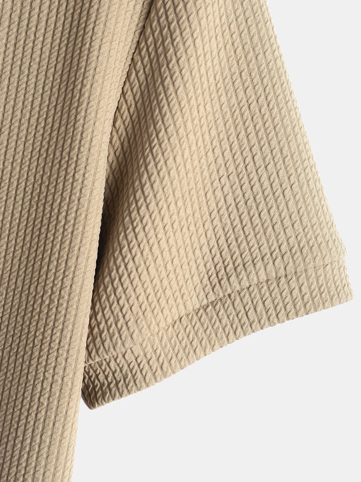 Muscle Fit Geribbelde Hoodie T-Shirt