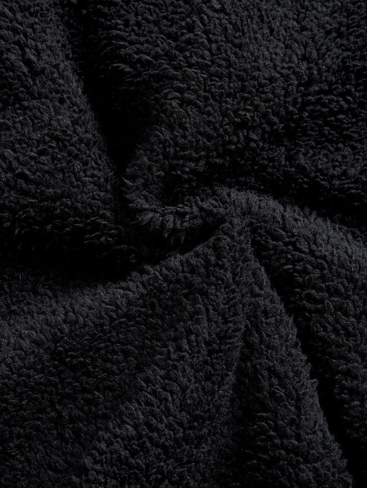 Teddy Fleece Gevoerde Flanellen Ruit Hoodie