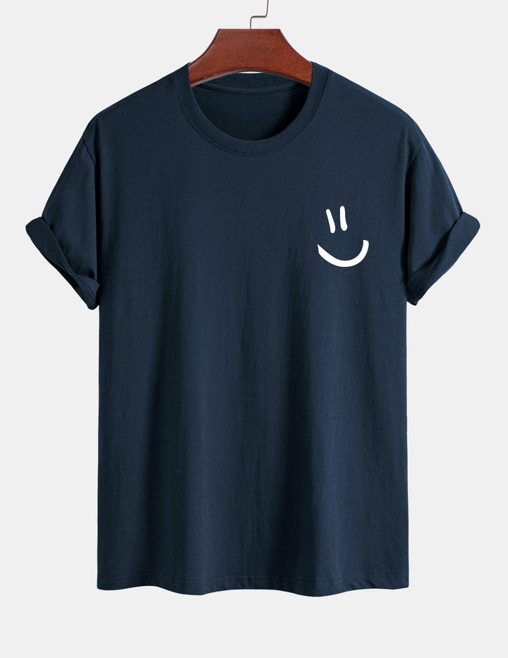 Regular Fit Smiley Face Print Katoenen T-Shirt