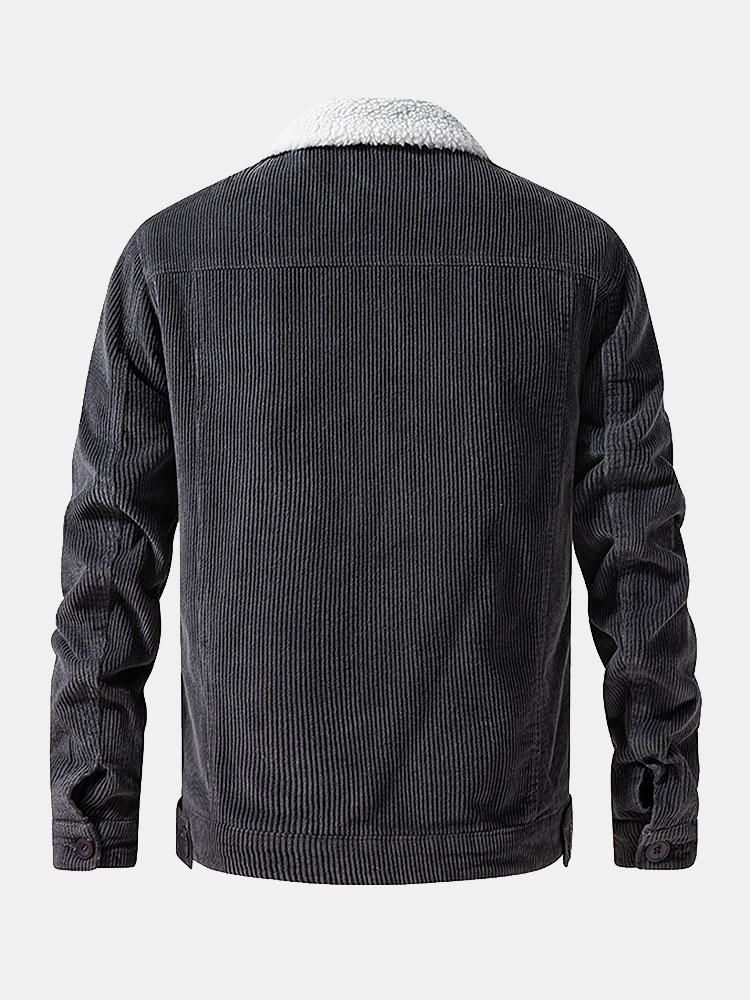 Teddy Voering Katoen Corduroy Jas