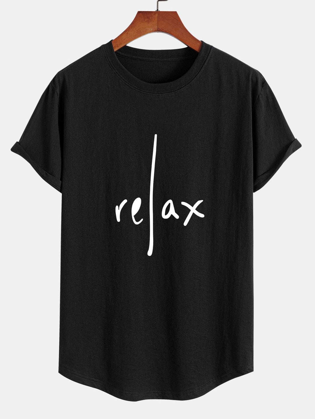 Relax Print Katoen Boog Hem T-Shirt