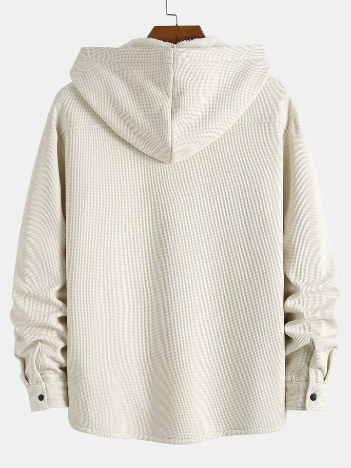 Waffle Hoody Fleece Lined Shirt