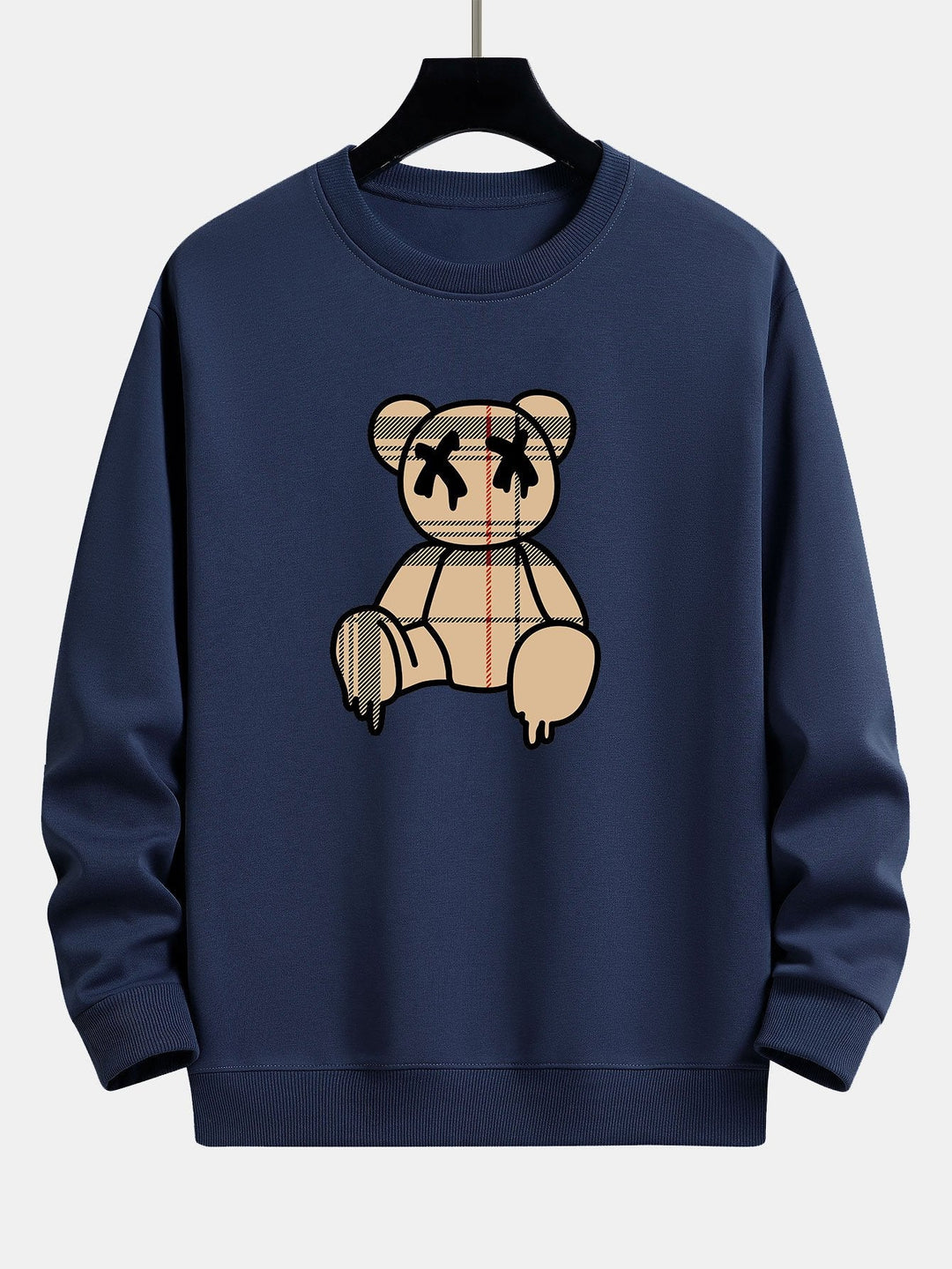 Geruite patroon oplosbare beerprint relax fit sweatshirt & joggerbroek