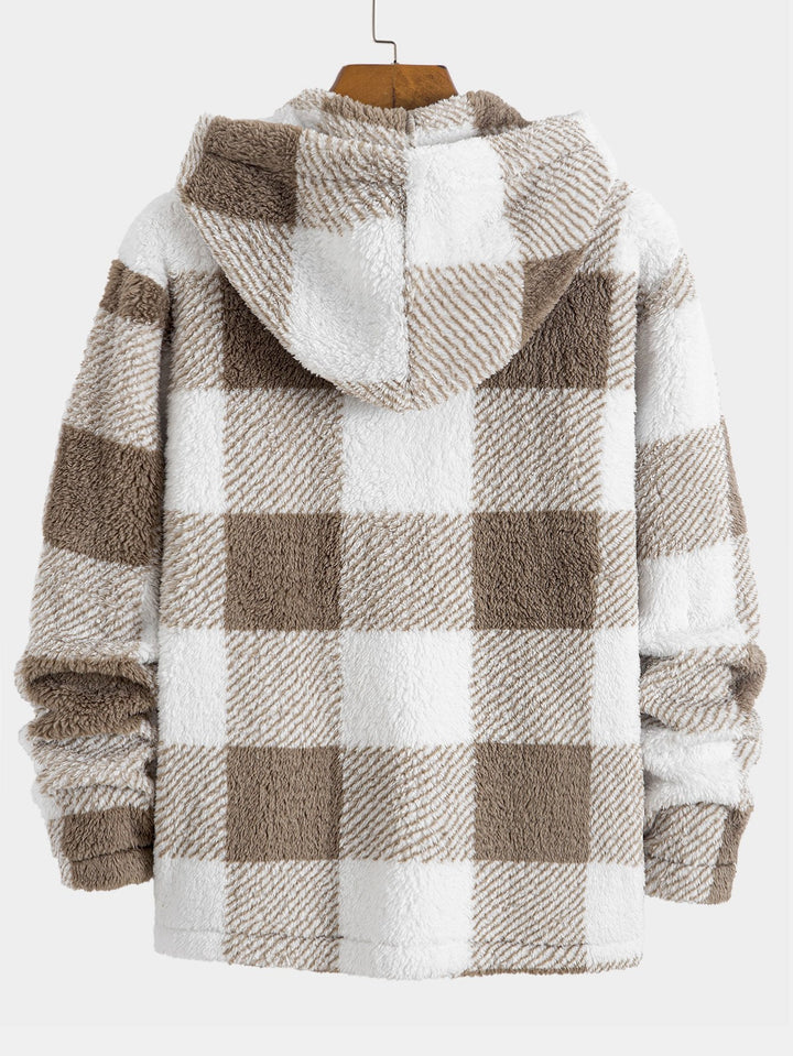 Checkered Teddy Fleece Jacket