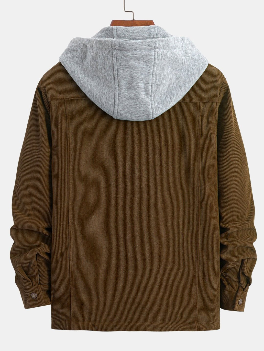 Gevoerde Corduroy Gewatteerde Jas met Kap