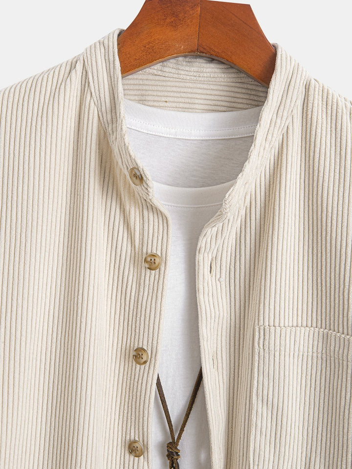 Corduroy Staande Kraag Shirt